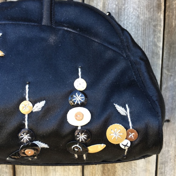 Prada Vintage Y2K Embellished Satin Silk Evening Bag Black - Picture 2 of 8